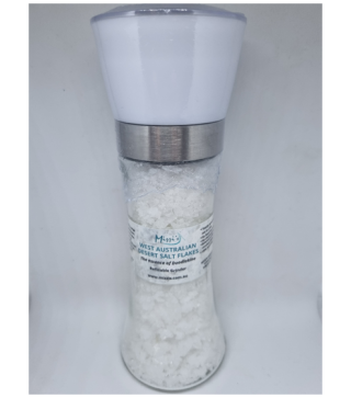 West Australian Desert Crunchy Salt Flakes – 100g – With Refillable Glass Ceramic Grinder