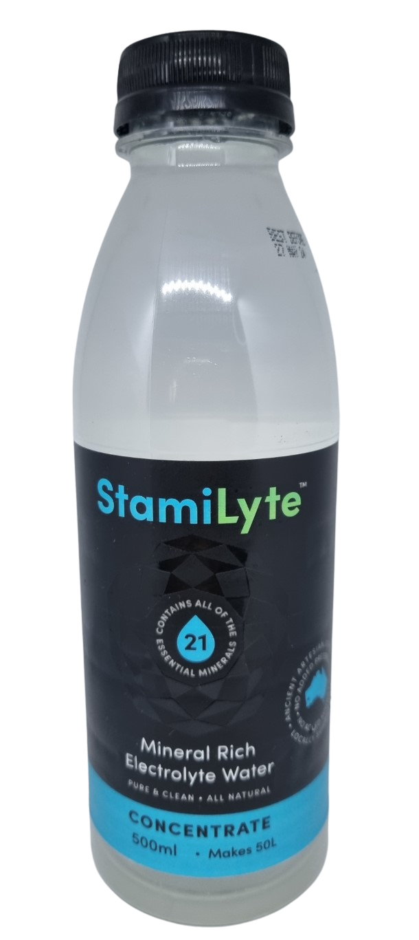 StamiLyte 500ml Bottle Electrolyte Water Concentrate – Contains all the 21 Essential Minerals & Trace Elements – Makes 50 litres of Electrolyte Water.
