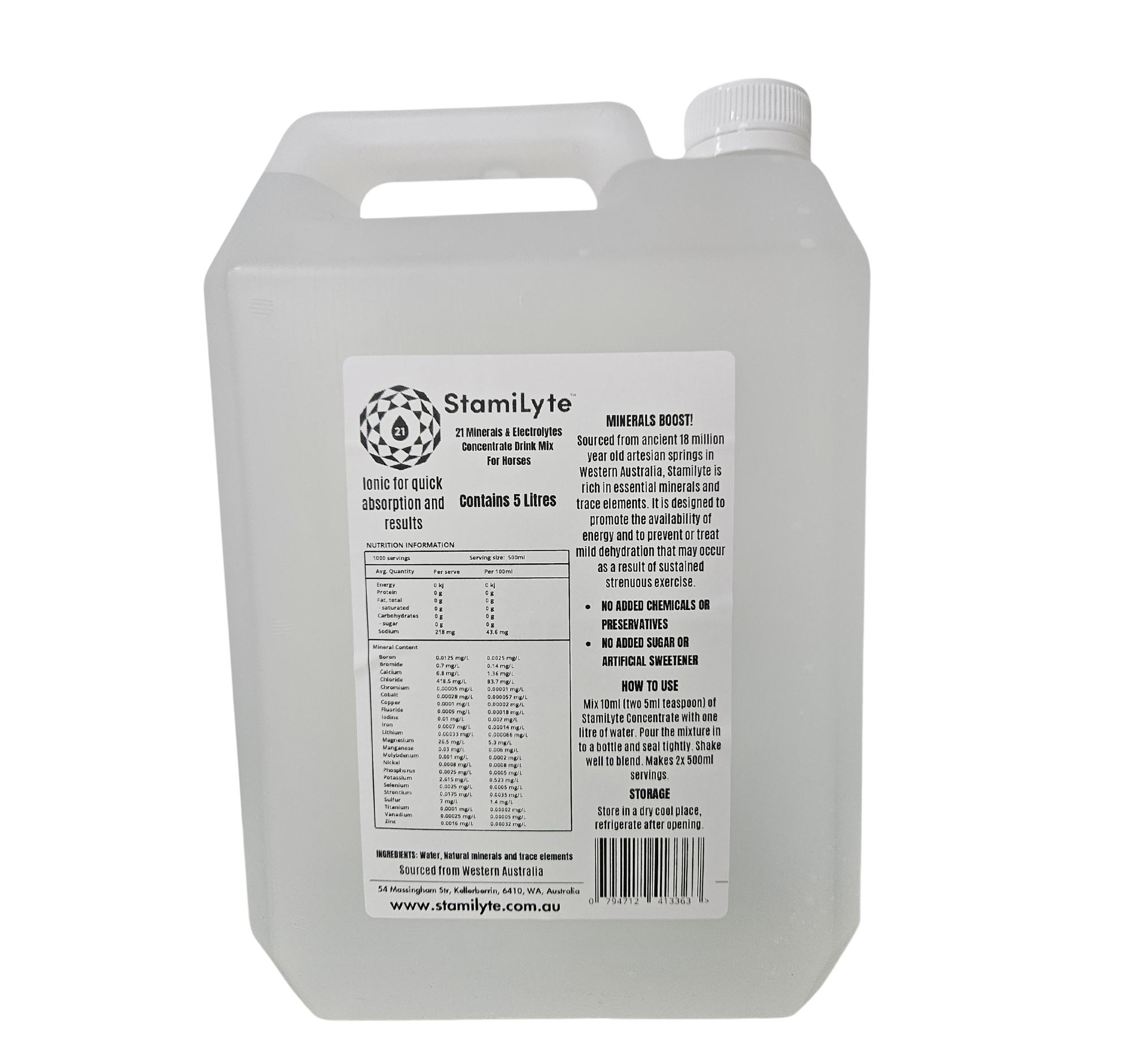 Protected: 5 Litre Stamilyte Drum – Contains all the 21 Essential Minerals & Trace Elements